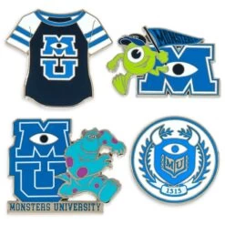Disney Four Pin Booster Set - Monsters University Insignia
