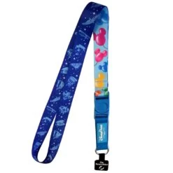 Disney Reversible Lanyard - Magic Kingdom Attractions And Mickey Balloons