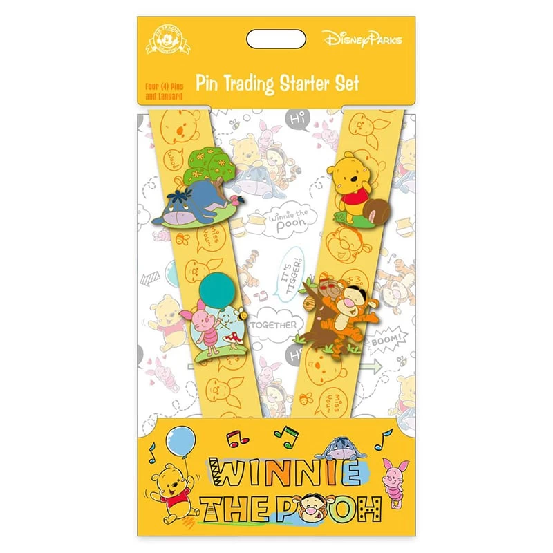 Disney Pin Starter Set W/ Lanyard - Winnie The Pooh - Kawaii Characters - Image 2